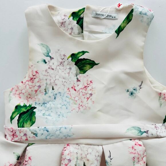 MAMA LUMA Girls Pink Dress Size 9-10 Hydrangea Floral Party Wedding Pageant - Picture 2 of 7